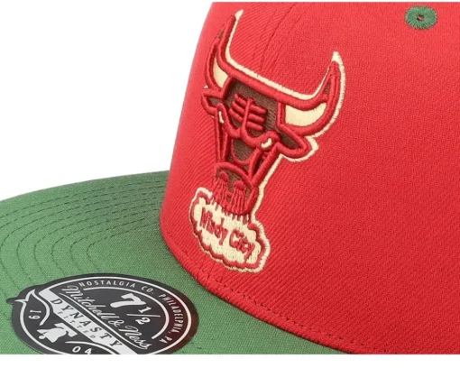 Hot Mitchell & Ness Chicago Bulls Nightmare /Green Fitted - Red