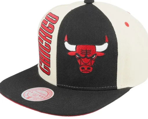 Snapback-Mitchell & Ness Chicago Bulls Pop Panel Off White/Black Snapback - Black, Beige