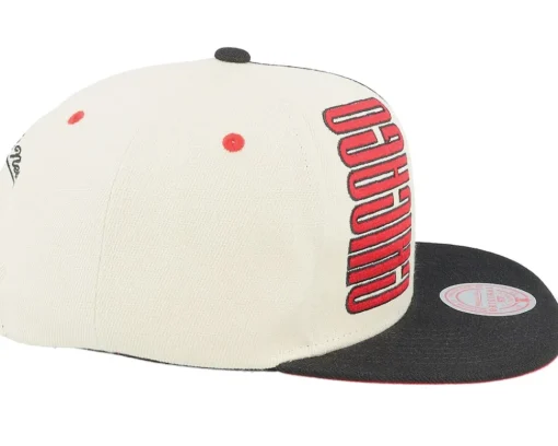 Snapback-Mitchell & Ness Chicago Bulls Pop Panel Off White/Black Snapback - Black, Beige