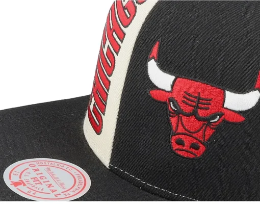 Snapback-Mitchell & Ness Chicago Bulls Pop Panel Off White/Black Snapback - Black, Beige