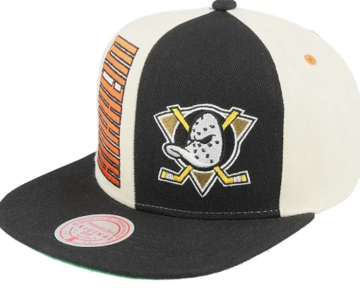 Snapback-Mitchell & Ness Chicago Bulls Pop Panel Off White/Black Snapback - Black, Beige