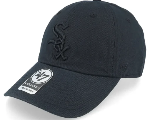 Dad Cap-47 Brand Chicago White Sox Clean Up Black Adjustable -
