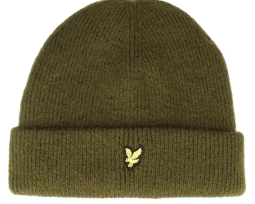 Outlet Lyle & Scott Chunky Beanie Olive Cuff - Green