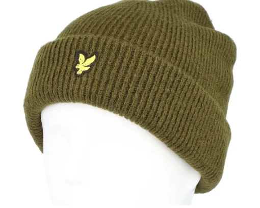 Outlet Lyle & Scott Chunky Beanie Olive Cuff - Green