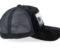 Velvet Caps-Iconic Classic Car & City Landscape Patch Velvet Black -