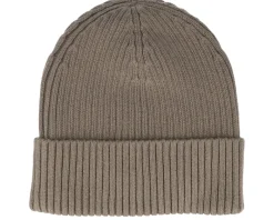 Sale Calvin Klein Classic Cotton Rib Beanie Brindle Cuff - Brown