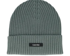 Sale Calvin Klein Classic Cotton Rib Beanie Brindle Cuff - Brown