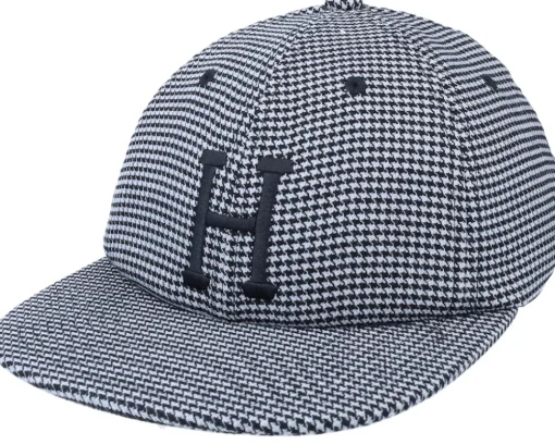 Snapback-HUF Classic H Houndstooth 6 Panel Black Strapback -