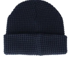 Knitted Beanies-Beechfield Classic Waffle Knit Navy Cuff - Blue