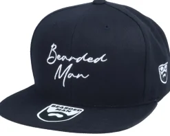 Snapback-Bearded Man Clean Script Black Snapback