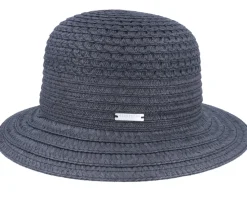 Best Seeberger Cloche In Braid Mix Black Bucket Straw Hat -