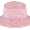 Buckets | Straw Hat-Seeberger Cloche In Straw Braid Rose Bucket -