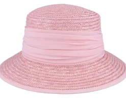 Buckets | Straw Hat-Seeberger Cloche In Straw Braid Rose Bucket -