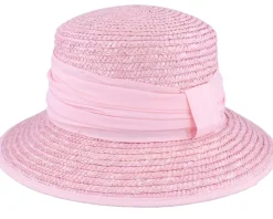 Buckets | Straw Hat-Seeberger Cloche In Straw Braid Rose Bucket -