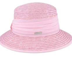 Buckets | Straw Hat-Seeberger Cloche In Straw Braid Rose Bucket -