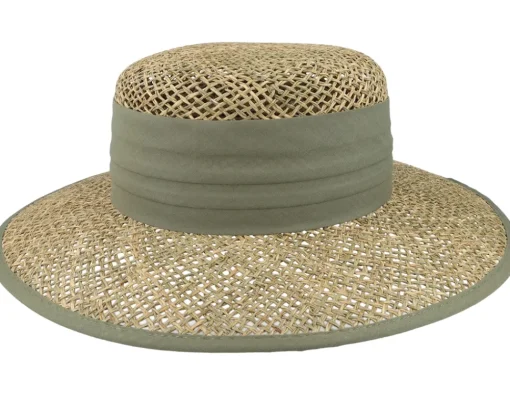 Hot Seeberger Cloche Seagras Natural/Khaki Straw Hat -
