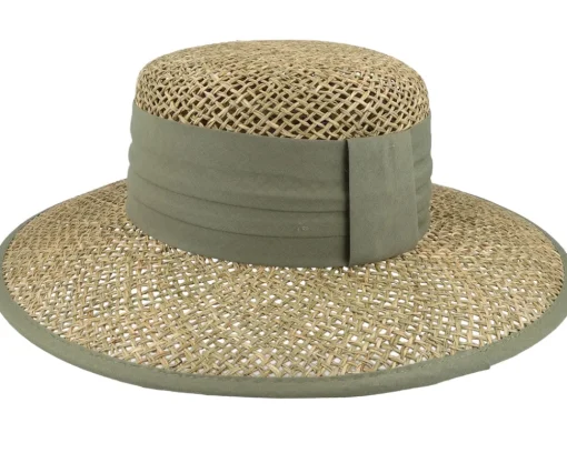 Hot Seeberger Cloche Seagras Natural/Khaki Straw Hat -