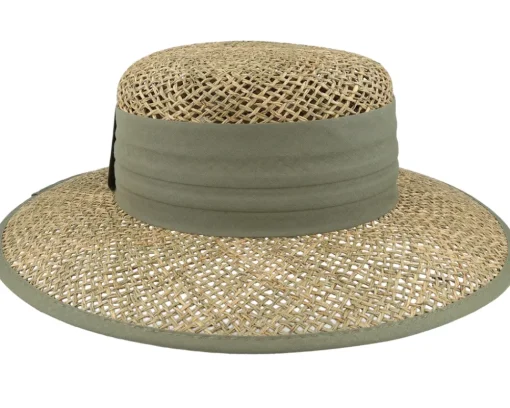 Hot Seeberger Cloche Seagras Natural/Khaki Straw Hat -
