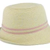 Straw Hat | Trilby Hats-Seeberger Cloche With Ribbon Trimming Honey-Powder Red Straw Hat -