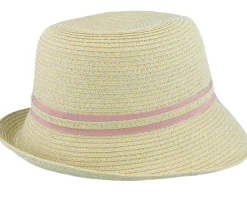 Straw Hat | Trilby Hats-Seeberger Cloche With Ribbon Trimming Honey-Powder Red Straw Hat -