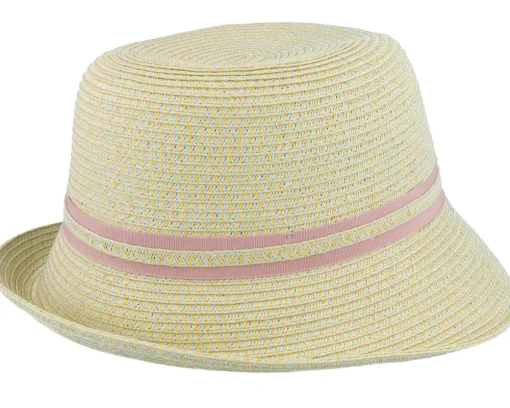 Straw Hat | Trilby Hats-Seeberger Cloche With Ribbon Trimming Honey-Powder Red Straw Hat -