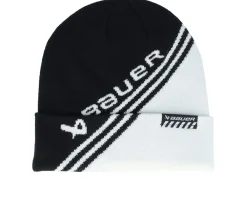 New Bauer Colorblock Toque Black/White Cuff -