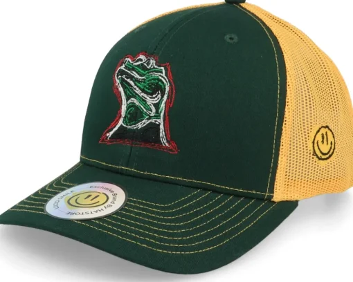 Trucker-Lucid Smile Colorful Lizard Dark Green/Gold Trucker -