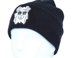 Cuff Beanies-Iconic Cool Llama Black Cuff -