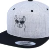 Best Iconic Cool Llama Lines Heather Grey/Black Snapback -