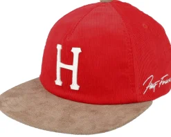 Snapback-HUF Corduroy Classic H 5 Panel Red Strapback -