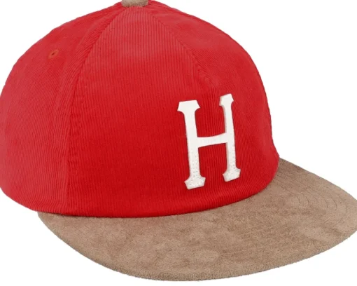 Snapback-HUF Corduroy Classic H 5 Panel Red Strapback -