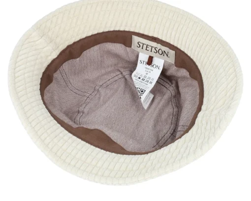 Buckets-Stetson Corduroy Jersey Wool White Bucket -