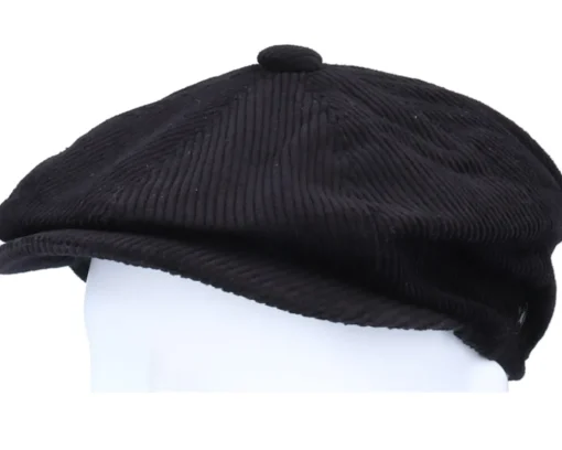 Flat Caps-Jaxon & James Corduroy Newsboy Cap Black Flat Cap -