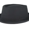 Outlet Stetson Cotton Black Pork Pie -