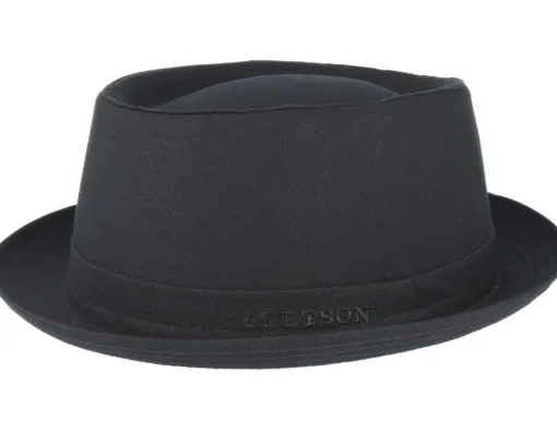 Outlet Stetson Cotton Black Pork Pie -