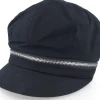 Visor-Seeberger Cotton Fabirc Balloon Cap With Zipper Black Visor Vega Cap -