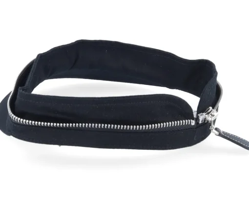 Visor-Seeberger Cotton Fabirc Balloon Cap With Zipper Black Visor Vega Cap -