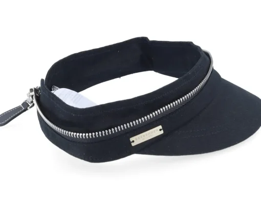 Visor-Seeberger Cotton Fabirc Balloon Cap With Zipper Black Visor Vega Cap -