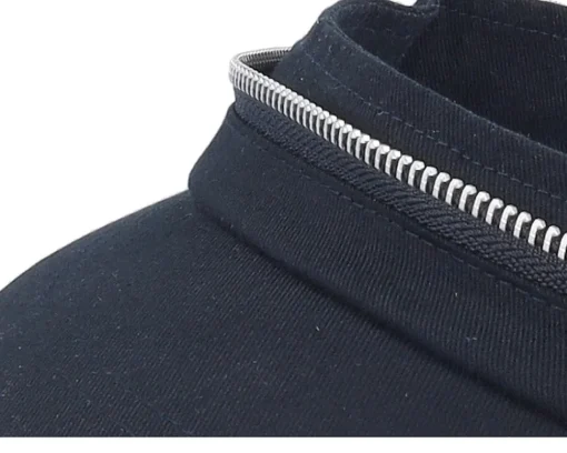 Visor-Seeberger Cotton Fabirc Balloon Cap With Zipper Black Visor Vega Cap -