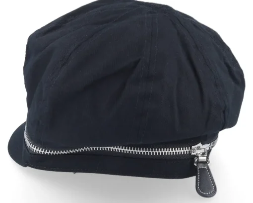 Visor-Seeberger Cotton Fabirc Balloon Cap With Zipper Black Visor Vega Cap -