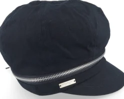 Visor-Seeberger Cotton Fabirc Balloon Cap With Zipper Black Visor Vega Cap -