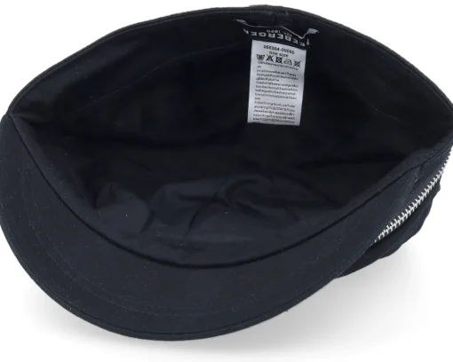 Visor-Seeberger Cotton Fabirc Balloon Cap With Zipper Black Visor Vega Cap -