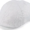 Best Seeberger Cotton Linen Ivy Cap Basic Light Grey Flat Cap -