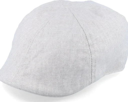 Best Seeberger Cotton Linen Ivy Cap Basic Light Grey Flat Cap -