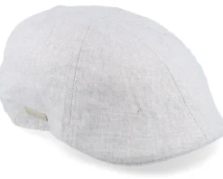 Best Seeberger Cotton Linen Ivy Cap Basic Light Grey Flat Cap -
