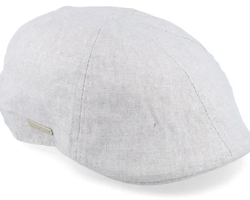Best Seeberger Cotton Linen Ivy Cap Basic Light Grey Flat Cap -