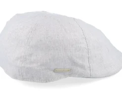 Best Seeberger Cotton Linen Ivy Cap Basic Light Grey Flat Cap -