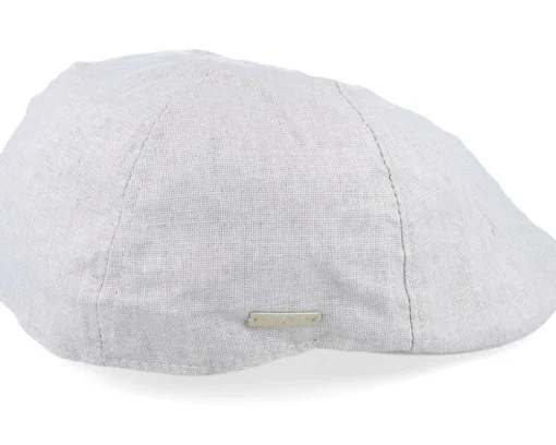 Best Seeberger Cotton Linen Ivy Cap Basic Light Grey Flat Cap -