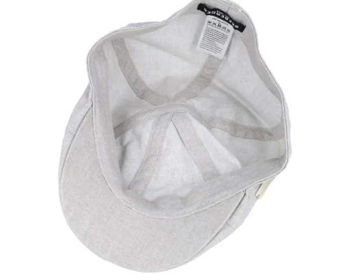Best Seeberger Cotton Linen Ivy Cap Basic Light Grey Flat Cap -
