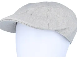 Best Seeberger Cotton Linen Ivy Cap Basic Light Grey Flat Cap -